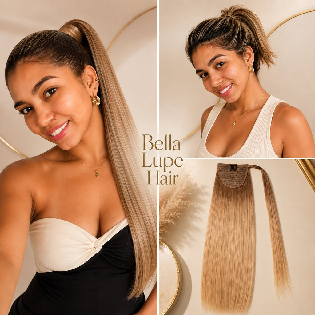 Coleta Lisa de Cabello Humano Remy con Cierre Envolvente