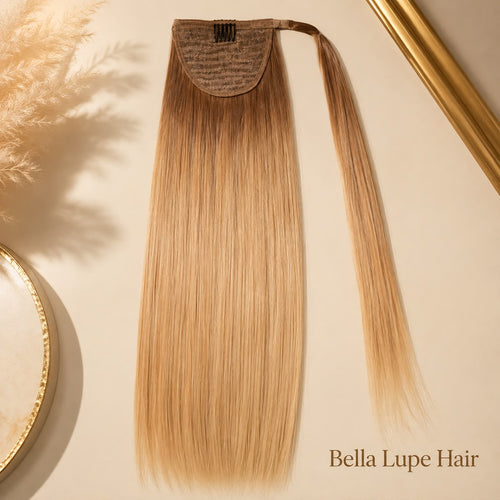 Coleta Lisa de Cabello Humano Remy con Cierre Envolvente