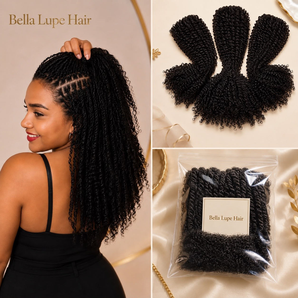 Cabello Humano Afro Kinky para Trenzas de 10 a 18 Pulgadas
