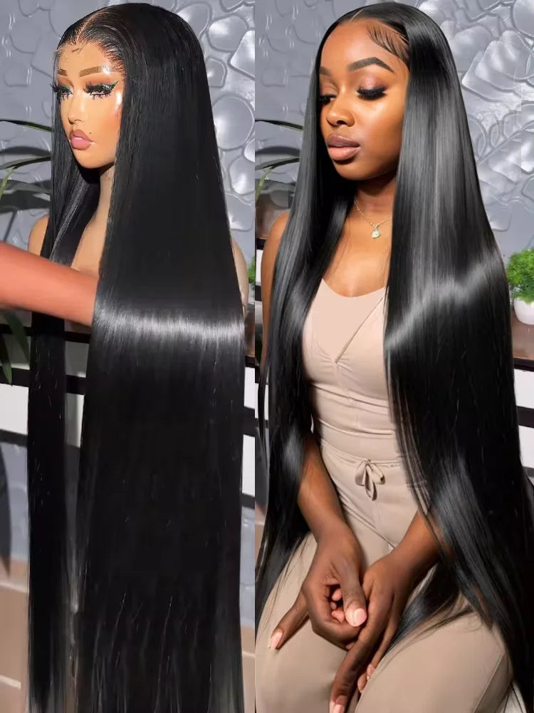 Peluca Lisa de Cabello Humano con Encaje Frontal HD 220%