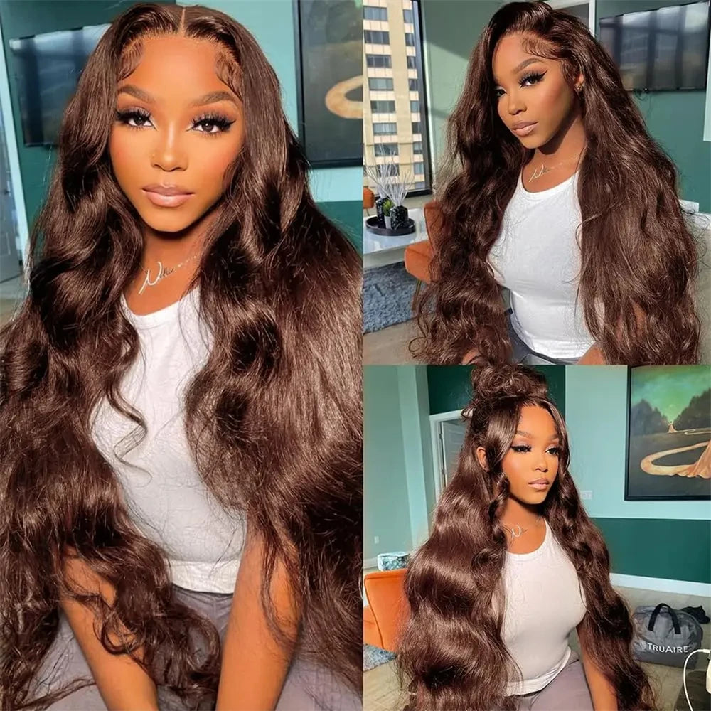 Paquetes de Cabello Humano Remy Castaño Oscuro con Ondas suaves