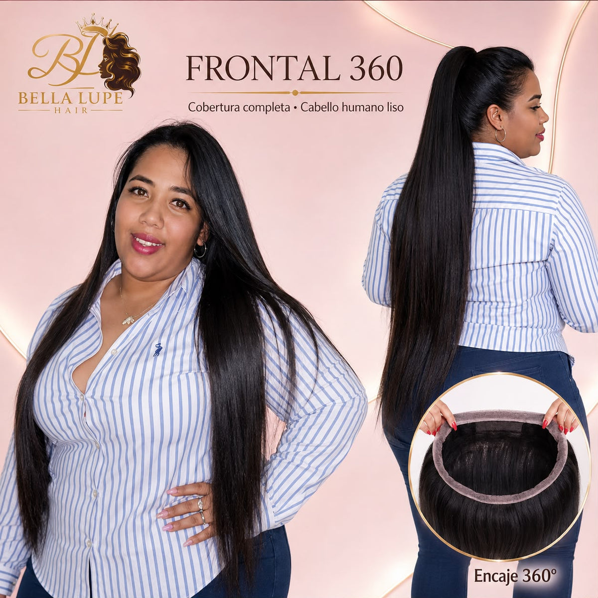 Frontal y Cierre de Encaje con Cabello Humano Liso