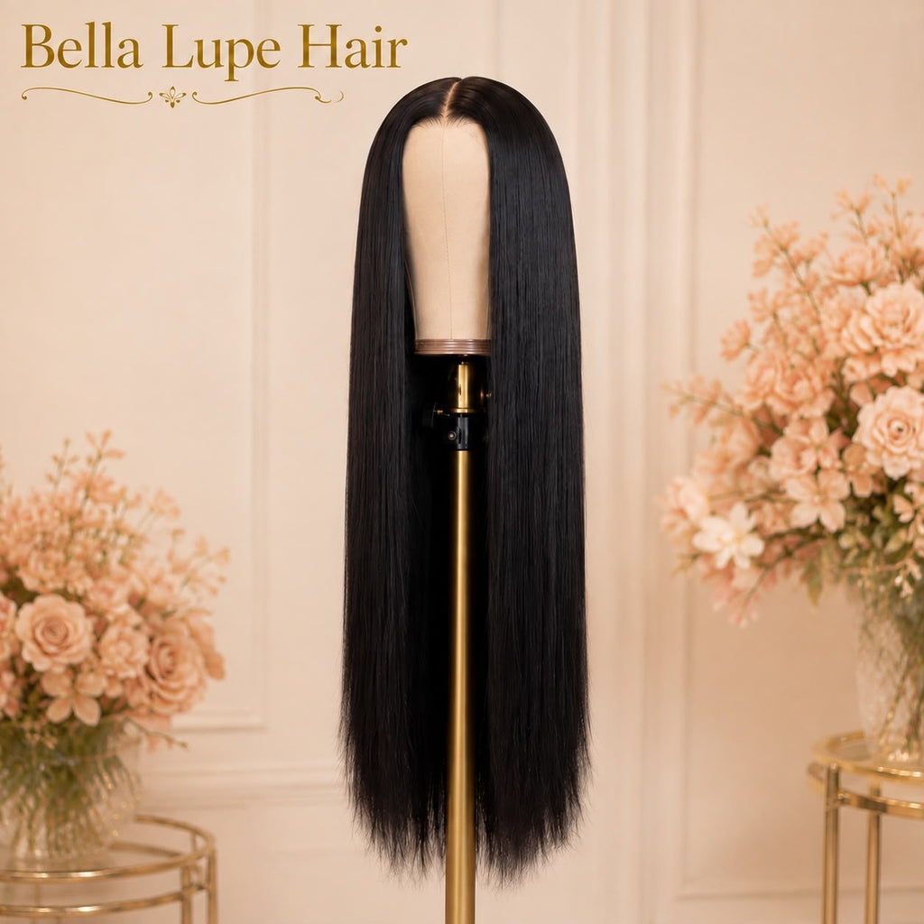 Peluca Lisa de Cabello Humano con Encaje Frontal HD 220%