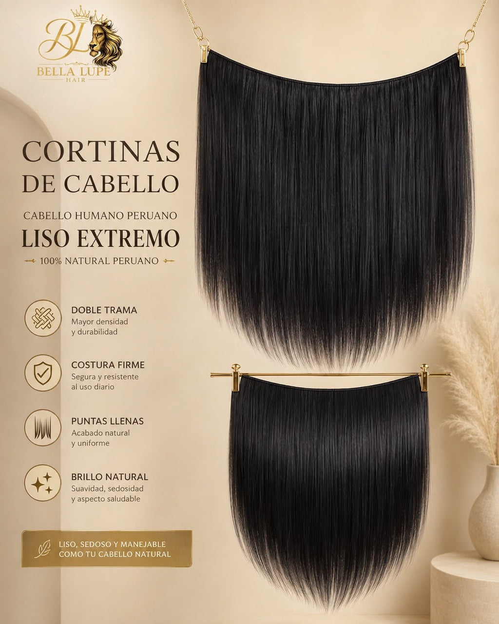 Paquetes de Cabello Humano Peruano Liso extremo